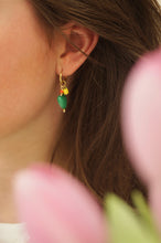Load image into Gallery viewer, Green Heart Splash - Earrings
