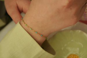 Multi Green & Blue Dots - Bracelet