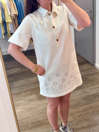 White Broderie Jeans - Dress