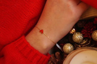 Red Color Heart - Bracelet