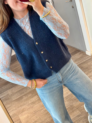 Sleeveless Blue Elisa - Gilet