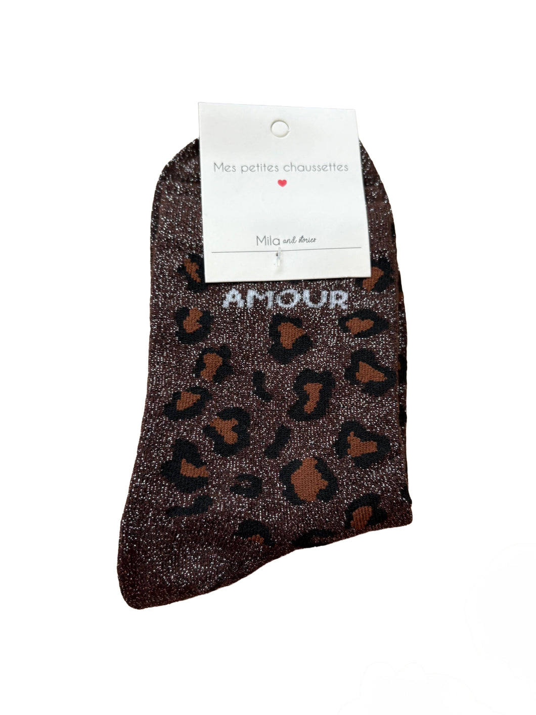 Brown Leopard Amour - Socks