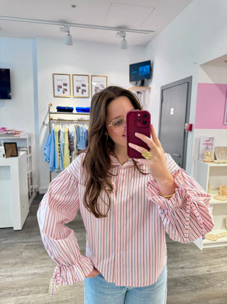 Pink & Blue Stripes - Blouse