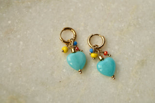 Blue Heart Splash - Earrings