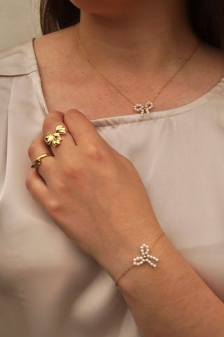 Pearly Bow - Necklace