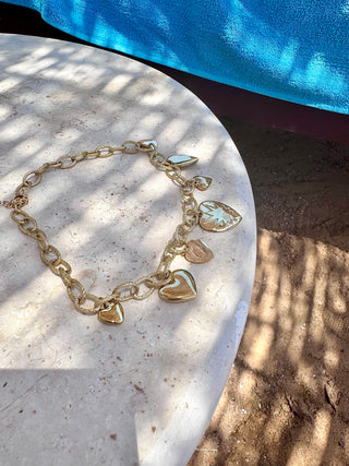 Big Chunky Heart Charms - Necklace