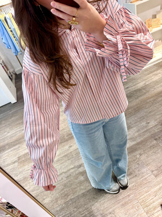 Pink & Blue Stripes - Blouse