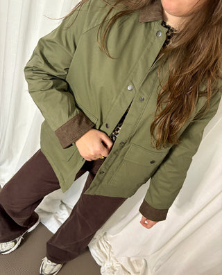 Khaki & Brown Corduroy - Coat