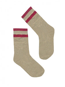 Red Stripes Glitter - Socks