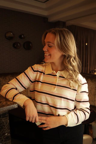 Brown, White & Pink Emily - Polo