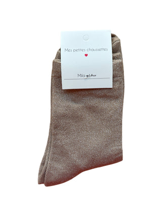 Beige & Silver Glitter - Socks