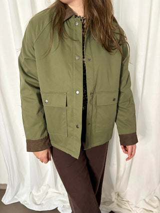 Khaki & Brown Corduroy - Coat