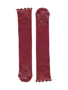 Long Ruffle Red Glitter - Socks