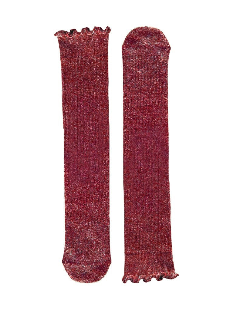 Long Ruffle Red Glitter - Socks