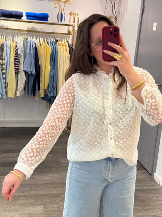 White Flower Lace - Blouse