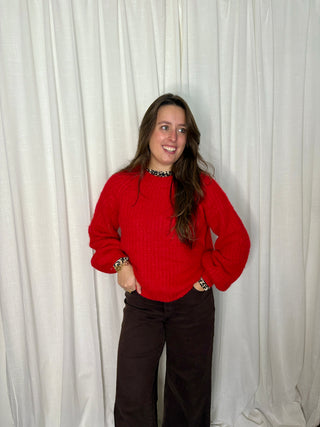 Bright Red Fluffy - Sweater