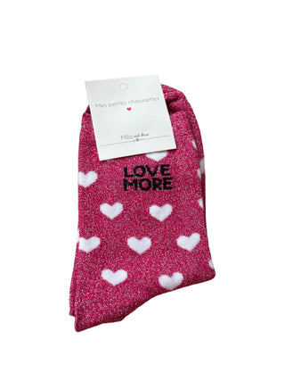 Pink & White Love More - Socks