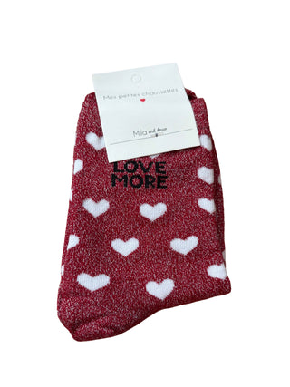 Red & White Love More - Socks