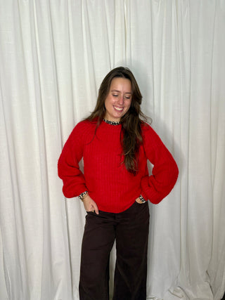 Bright Red Fluffy - Sweater