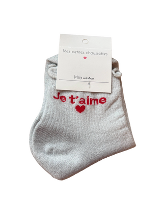 White & Red Je T'Aime- Socks