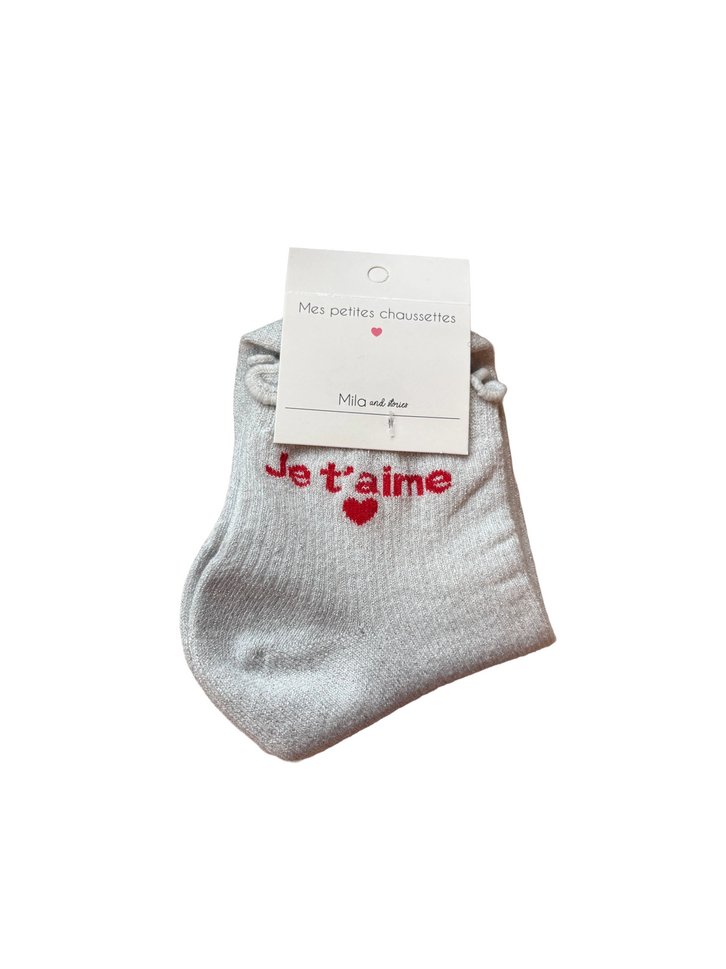 White & Red Je T'Aime- Socks