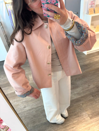 Pink Flower Trenchcoat - Jacket