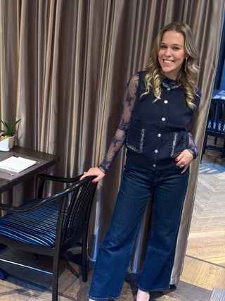 Blue Glittery - Debardeur