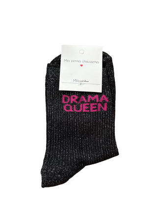 Black & Pink Drama Queen - Socks