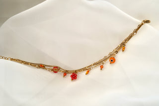 Orange Summer Charms (3 in 1) - Bracelet