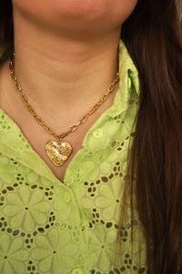 Chain Heart Charm - Necklace