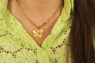 Chain Heart Charm - Necklace