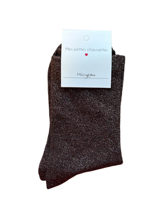 Brown & Silver Glitter - Socks