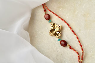 Red Flower Cord (2 in 1) - Bracelet