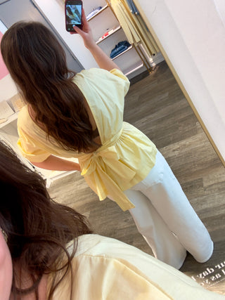 Yellow Open Bow - Blouse
