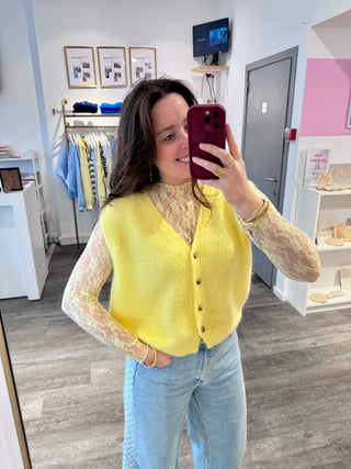 Yellow Flower Lace - Blouse