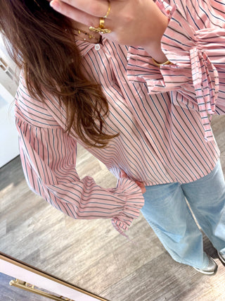 Pink & Blue Stripes - Blouse
