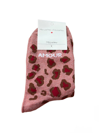 Pink & Red Leopard Amour - Socks