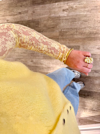 Yellow Flower Lace - Blouse
