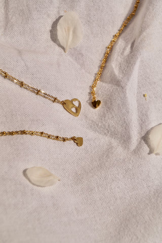 One Mother Daughter Hearts (Double Open Heart) - Necklace