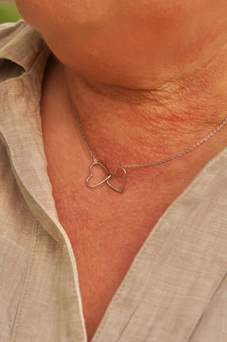 Silver Connected Hearts - Necklace