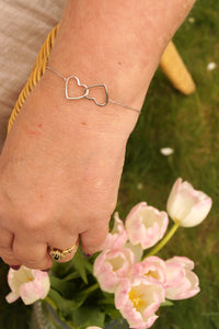 Silver Connected Hearts - Bracelet