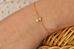 Double Diamond Pearl - Bracelet