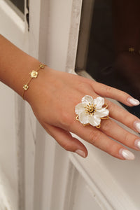 White Lilou Flower - Ring