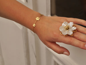 White Lilou Flower - Ring