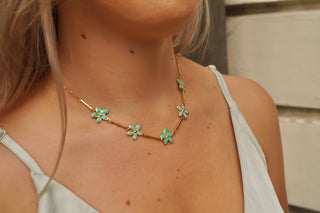 Green Flowery - Necklace