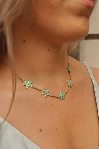 Green Flowery - Necklace