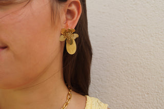 Yellow Laurine Flowers - Earrings