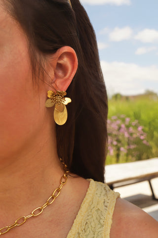 Yellow Laurine Flowers - Earrings