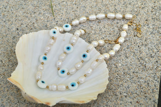 Blue Eye Pearls - Necklace