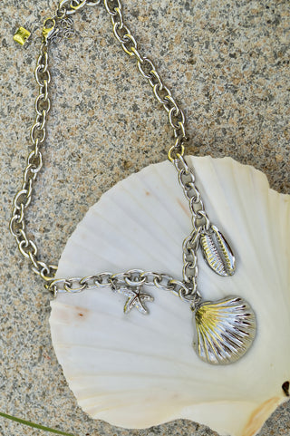Chunky Silver Shell Chain - Necklace